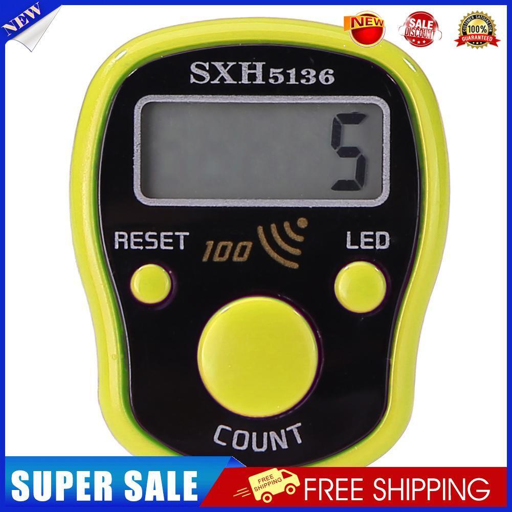 0-99999 LCD Finger Counter LED Luminous Electronic Tally Counter (Yellow)