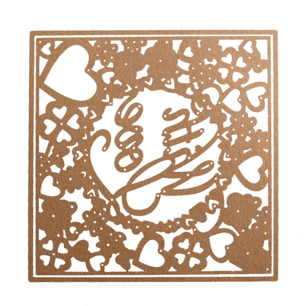 2 X With Love Square Photo Cutting Dies Stencil DIY Scrapbook Mould Craft