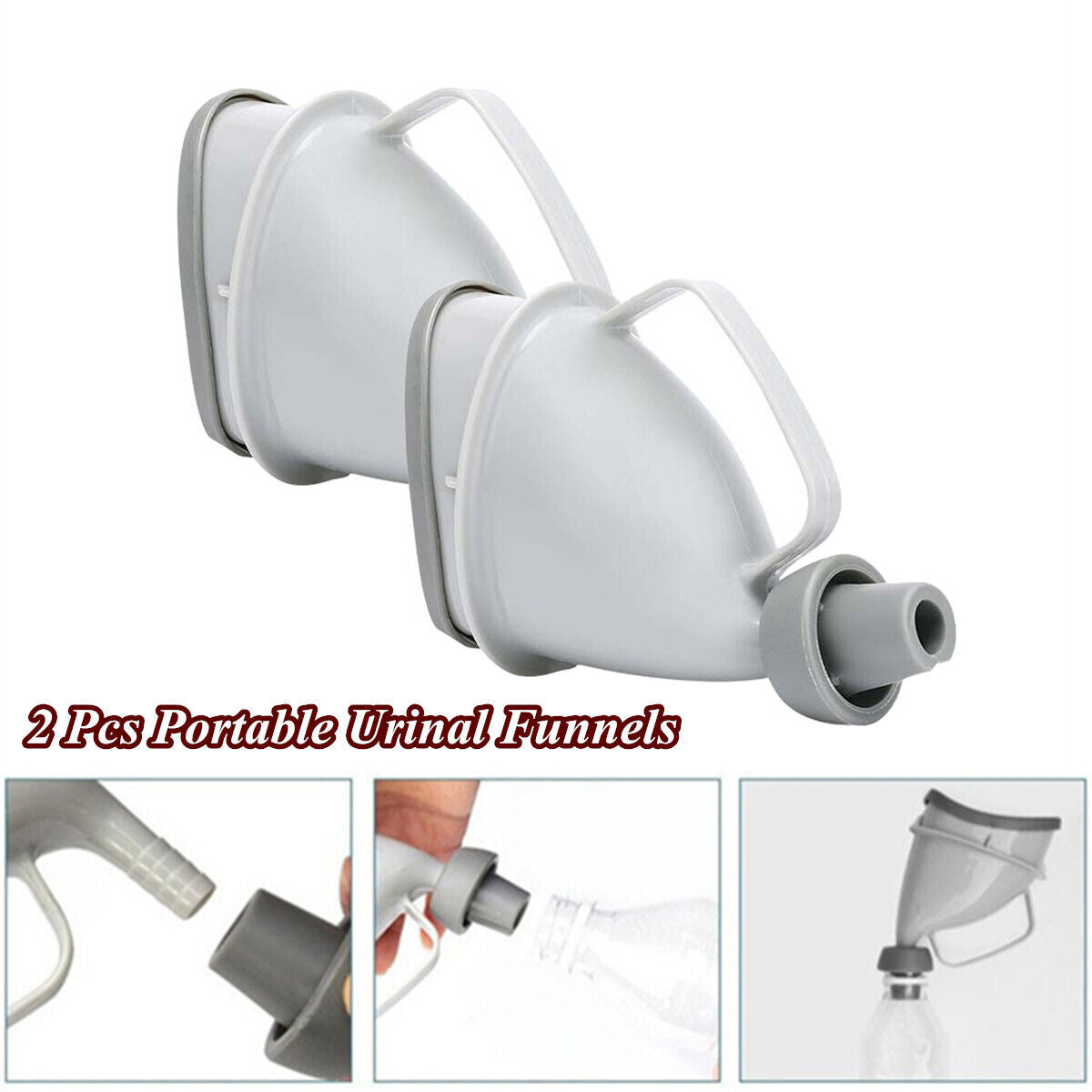2 Pcs Portable Urinal Funnels Men Women Emergency Outdoor Camping Toilet Device