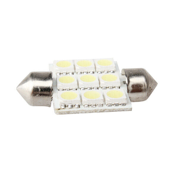 Car White 5050 SMD 9 LED Lights Bulb Lamps Dome Festoon 36mm New6585