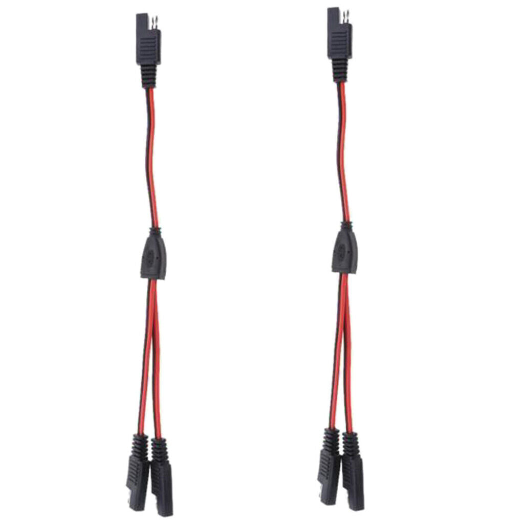 2Pieces 18AWG SAE 1 to 2 Extension Adapter Splitter Cable for