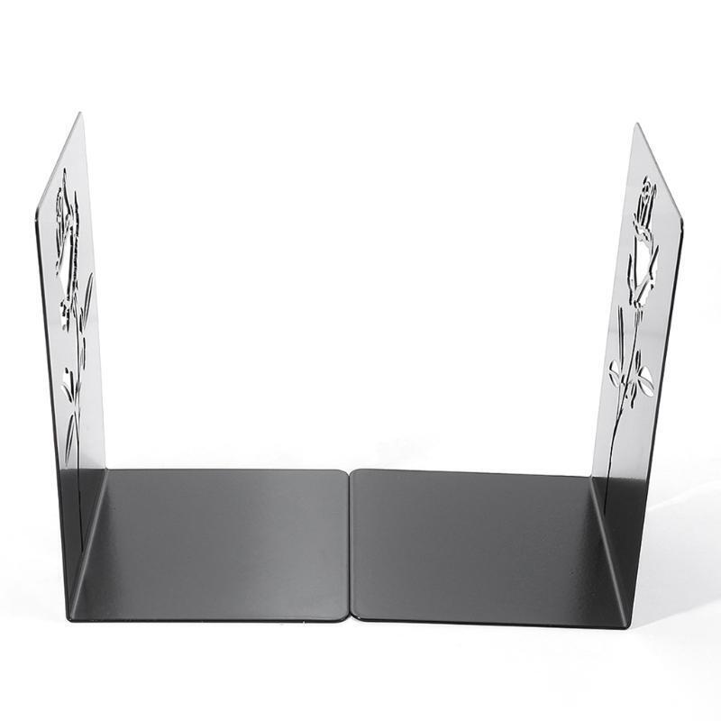Decorative Rose Bookends for Heavy Books Anti-Slip Metal Book Stoppers Holders f