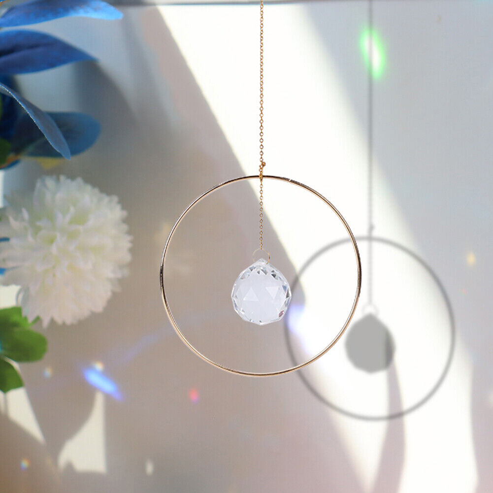 Crystal Prisms Wind Chimes Window Hanging Rainbow Chaser Garden Decorations
