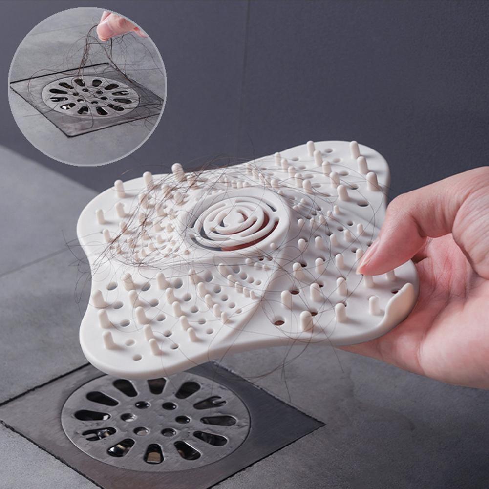 Anti-Block Floor Drain Sucker Sewer Outfall Strainer Sink Filter (White)