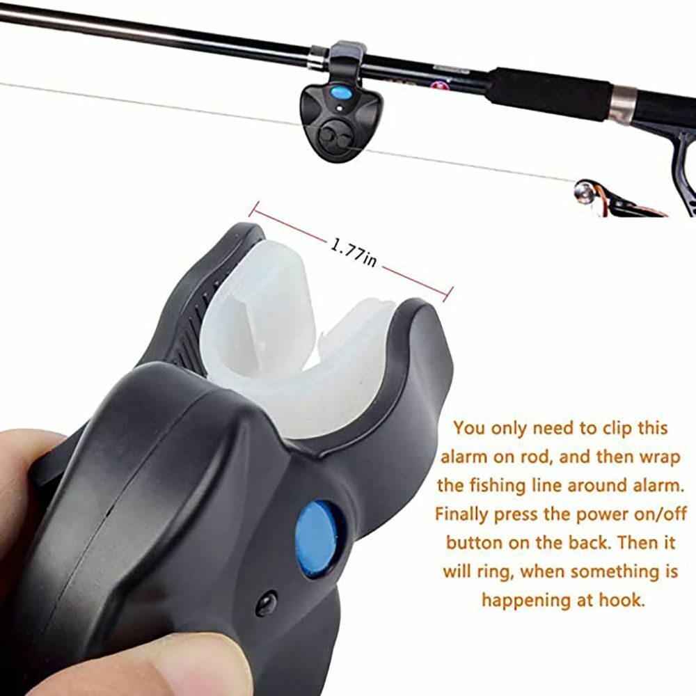 Portable LED Indicator Non-slip Fishing Alarm Siren Buzzer Bite Reminder