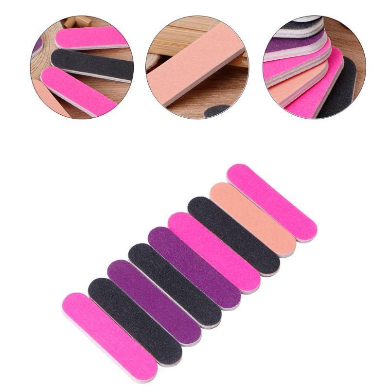 Nail Files Sandpaper Round Double Side Nail Art Tips Manicure For Salon Home Use
