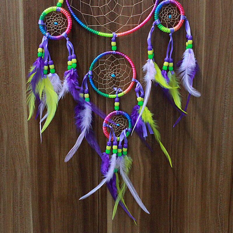 Multicolor Handmade Dream Catcher Feathers Wall Hanging Decor Gift
