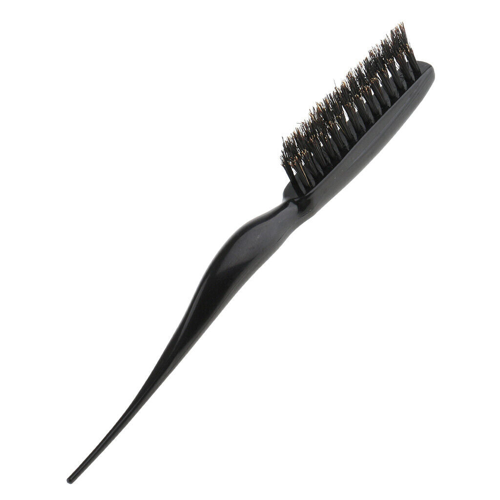 Salon Barber Back Comb  Teasing Styling Brush Plastic Handle 3 Row Black