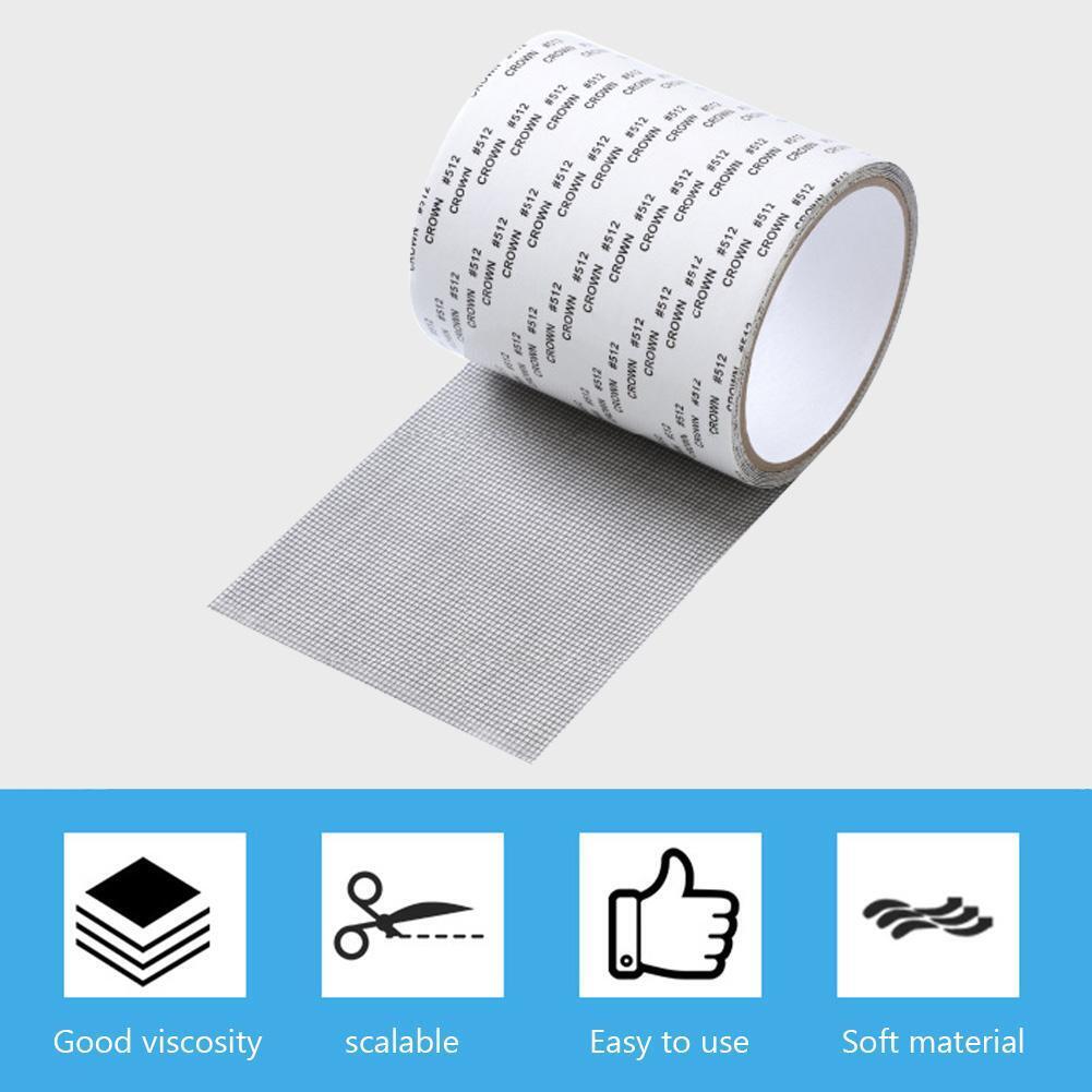 Screen Repair Tape Self Adhesive Mosquito Window Net Repair Patch (Grey)