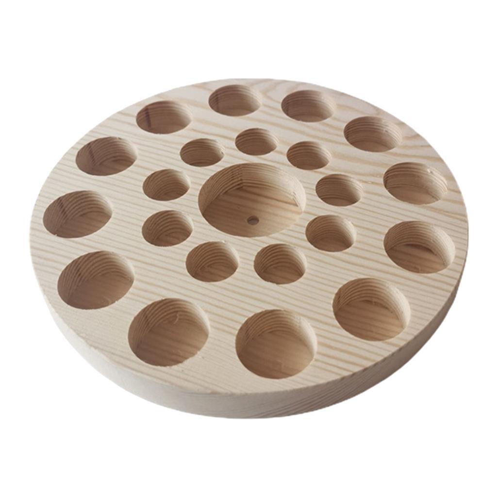 2Pcs Wooden Essential Oil Box Aromatherapy Display Stand Rack Storage Case Tray