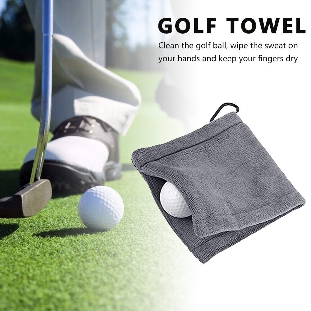 Microfiber Golf Ball Cleaning Towel Golf Club Wiping Cloth Cleaner (Grey)