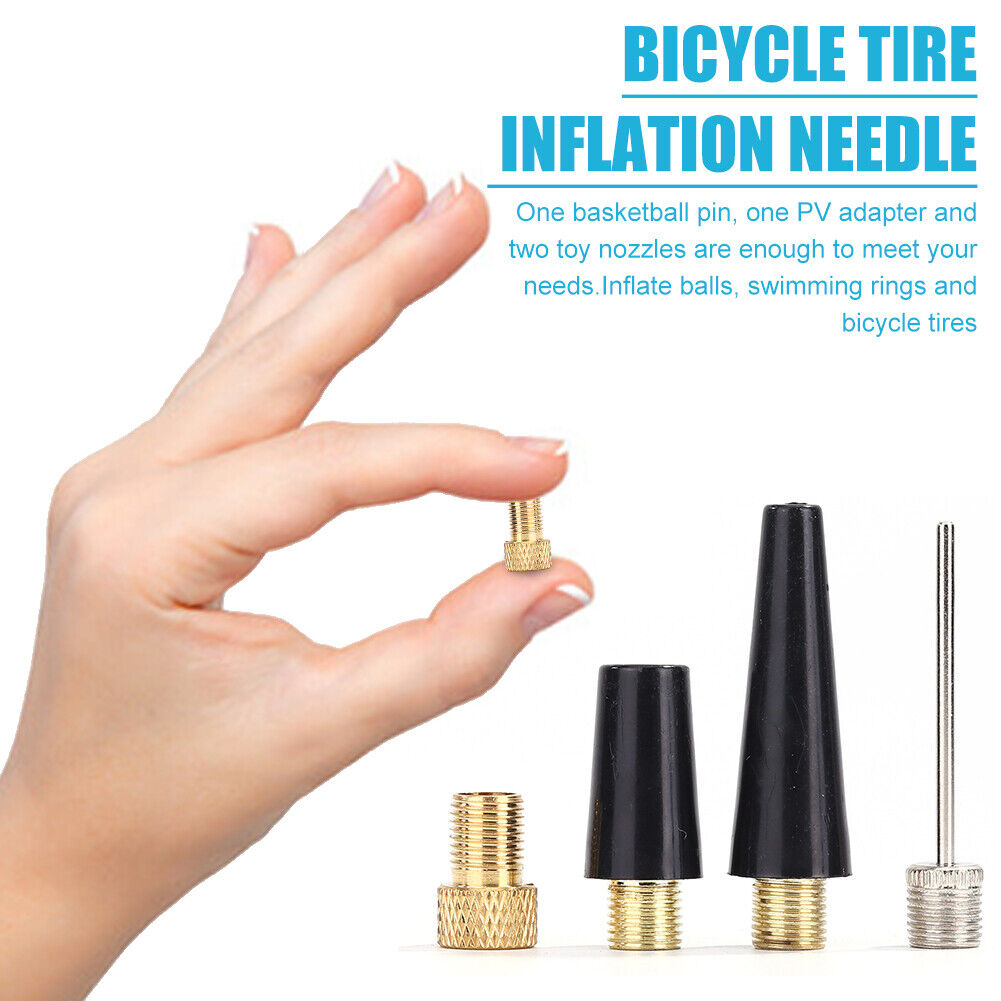 4pcs/set Ball Needle Nozzle Adapter Kit Bicycle Tire Inflate Pump Parts