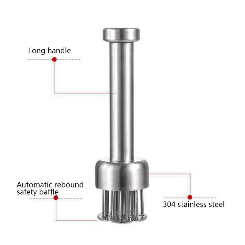 21 Blades Needle Meat Tenderizer With Cleaning Brush Enhance Meat Flavor Tool