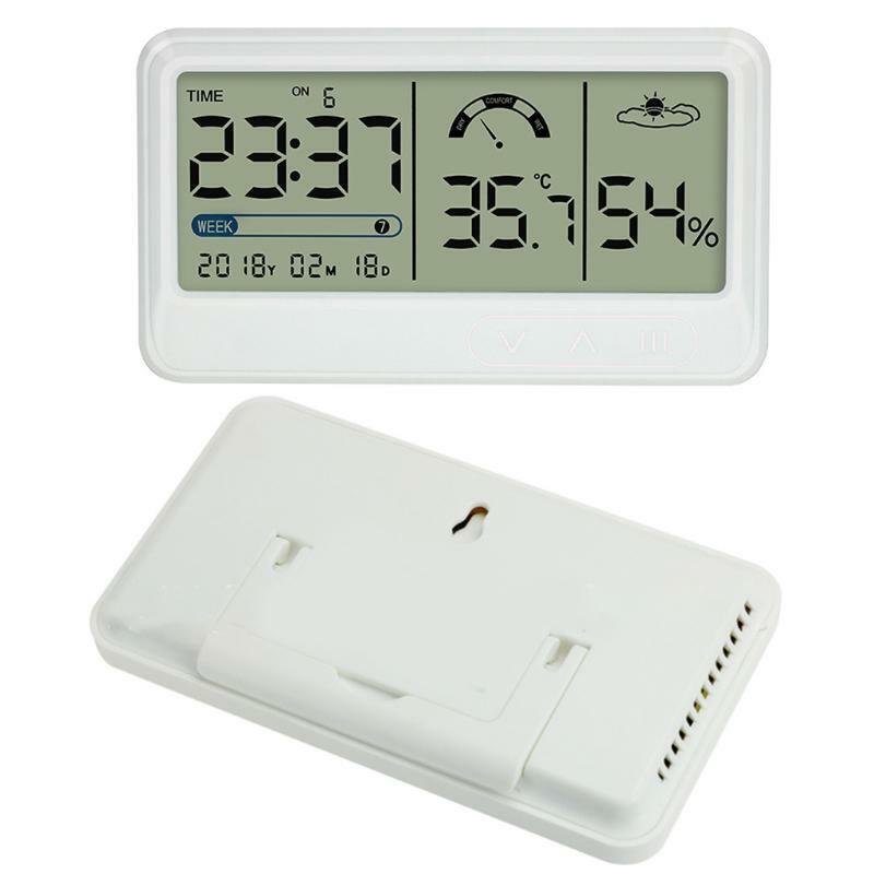 Accurate Humidity Gauge Temperature Monitor Meter with Time/Date Display Home