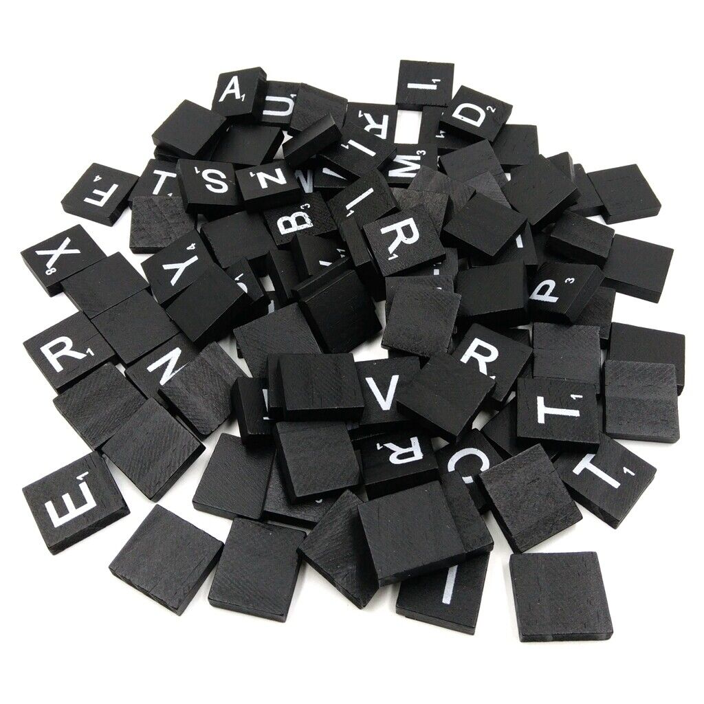 100 Pieces New Wooden Alphabet Tiles Mixed Letters and Number Game Pieces