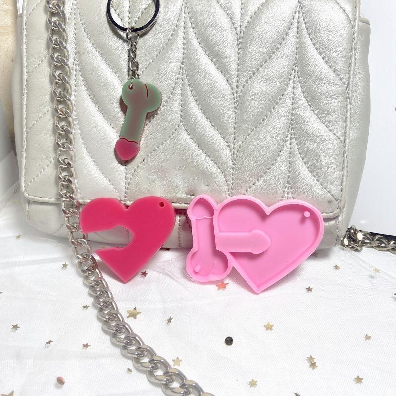 DIY Love Brother Combination Mold Mirror Silicone Mold Keychain Pendant Mould