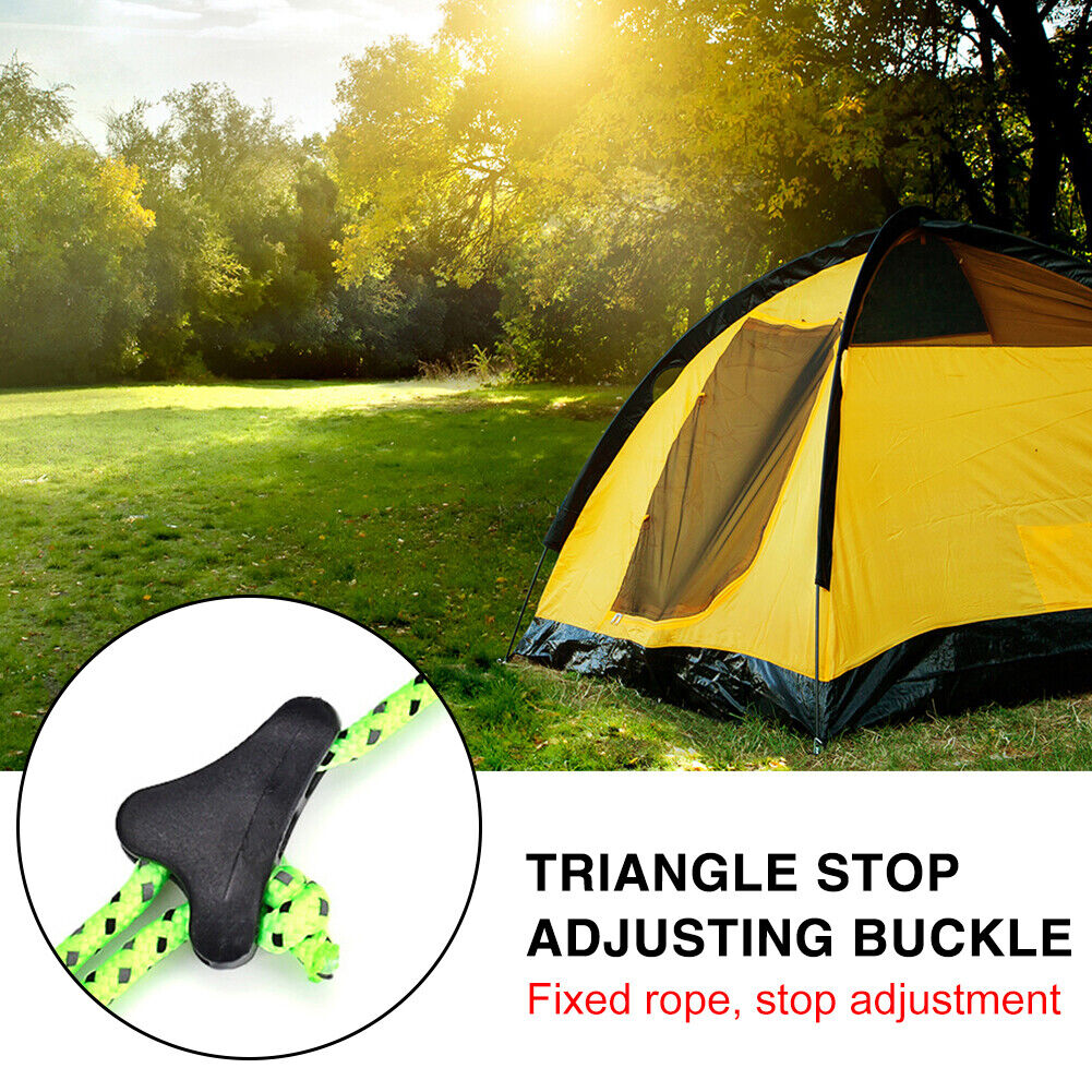 Camping Tent Fastener Rope Buckles Anti Slip Cord Adjuster Tools (10pcs)