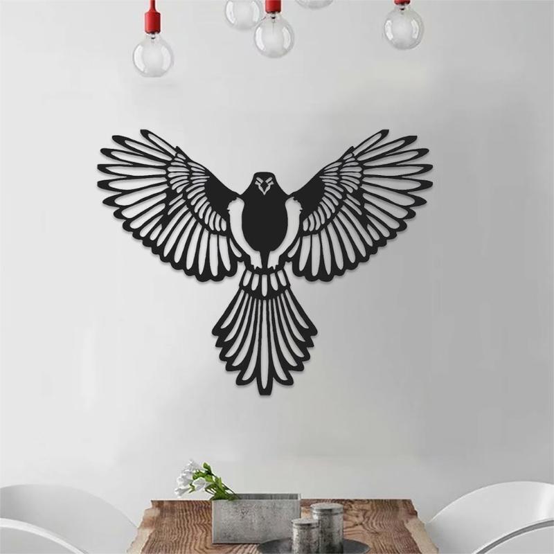 Metal Eagle Wall Art Decor Iron Animal Bird Silhouette Sculpture Garden Ornament