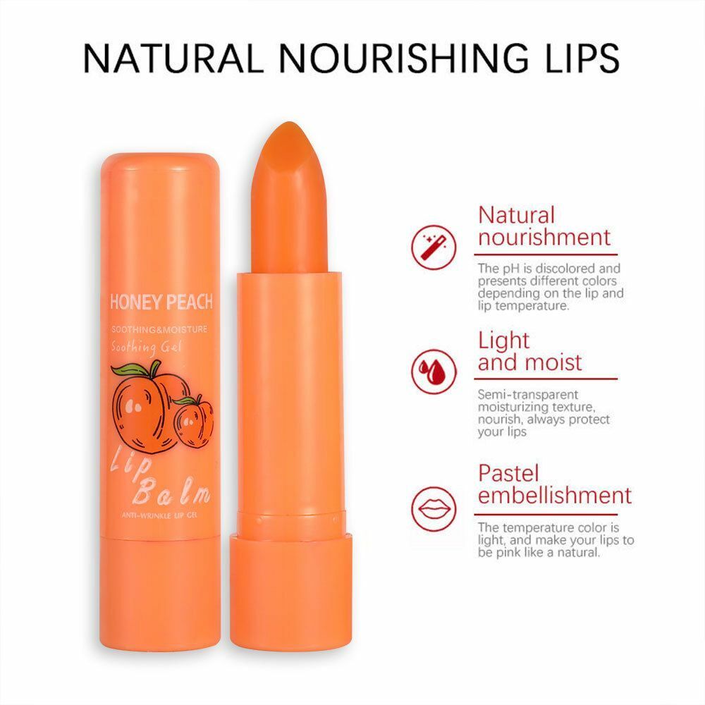 Moisturizing Change Color Peach Jelly Lipstick Natural Temperature Lip Balm