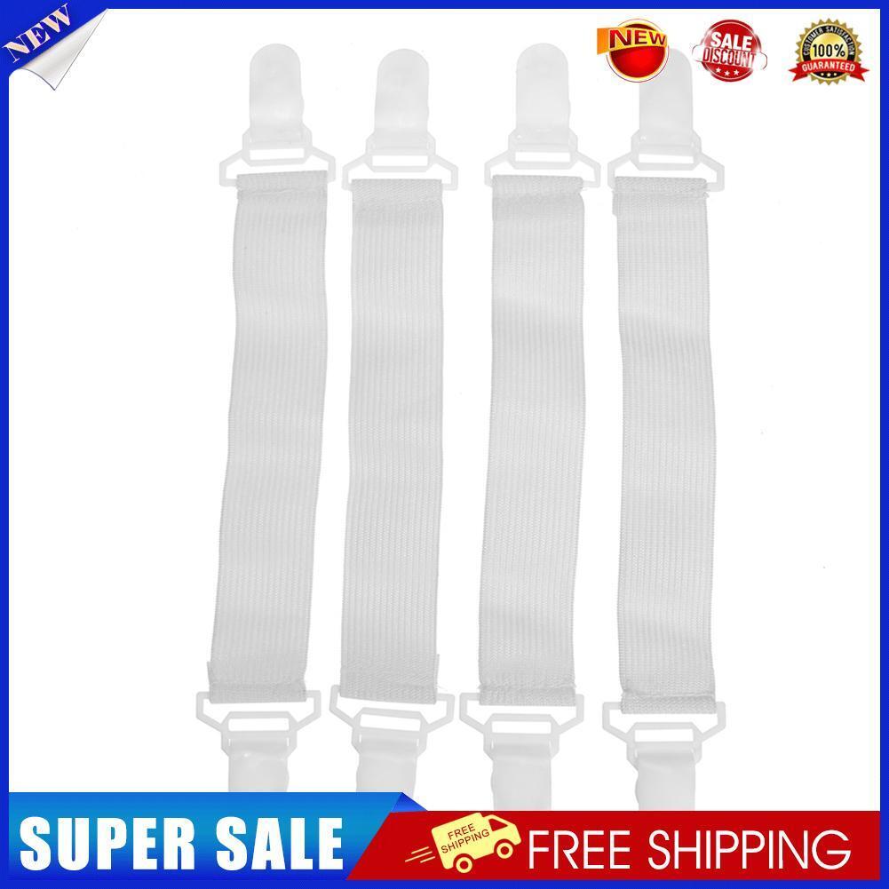 4pcs Bed Sheets Buckle Table Cloth Clip Anti-Slip Fixed Belt Elastic Band