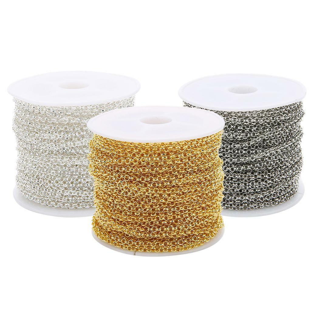 4x 10 Yards/ Necklace Chains Key Bulk  Jewelry Making Crafts 2mm