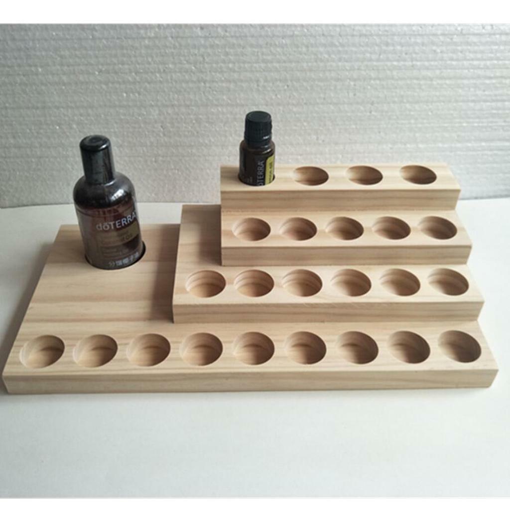 Wooden Essential Oils Bottle Shelf Aromatherapy Oil Display Storage Rack Stand
