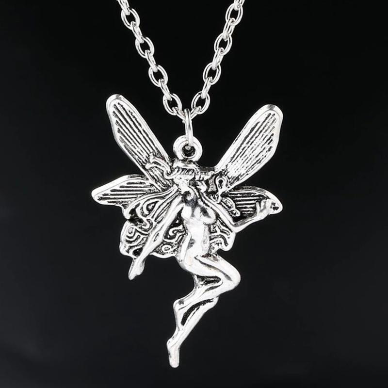 Punk Gothic Statement Angel Fairy Wings Pendant Necklace Earrings Ring Women