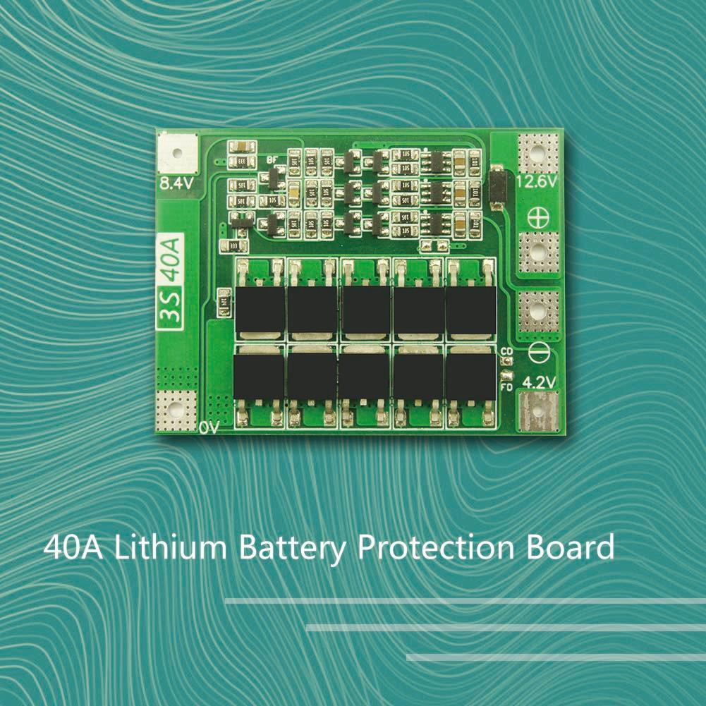 3S 40A Li-ion Lithium Battery Charger Cell Module PCB BMS Protection Board