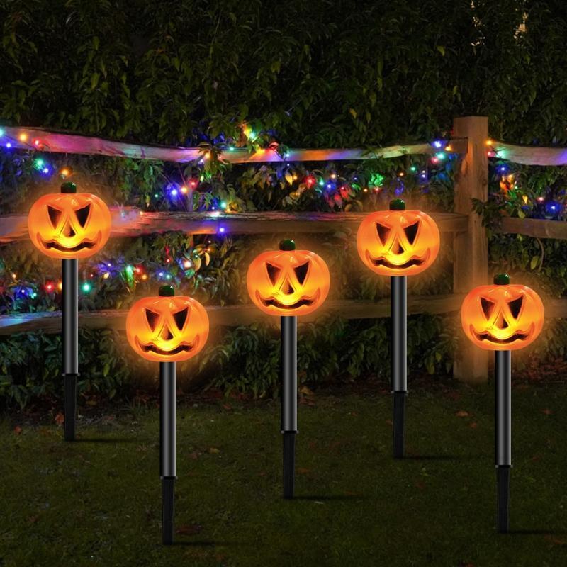 Pumpkin In-Ground Light Smile Pumpkin Stake Lamps Atmosphere Battery Box Lights
