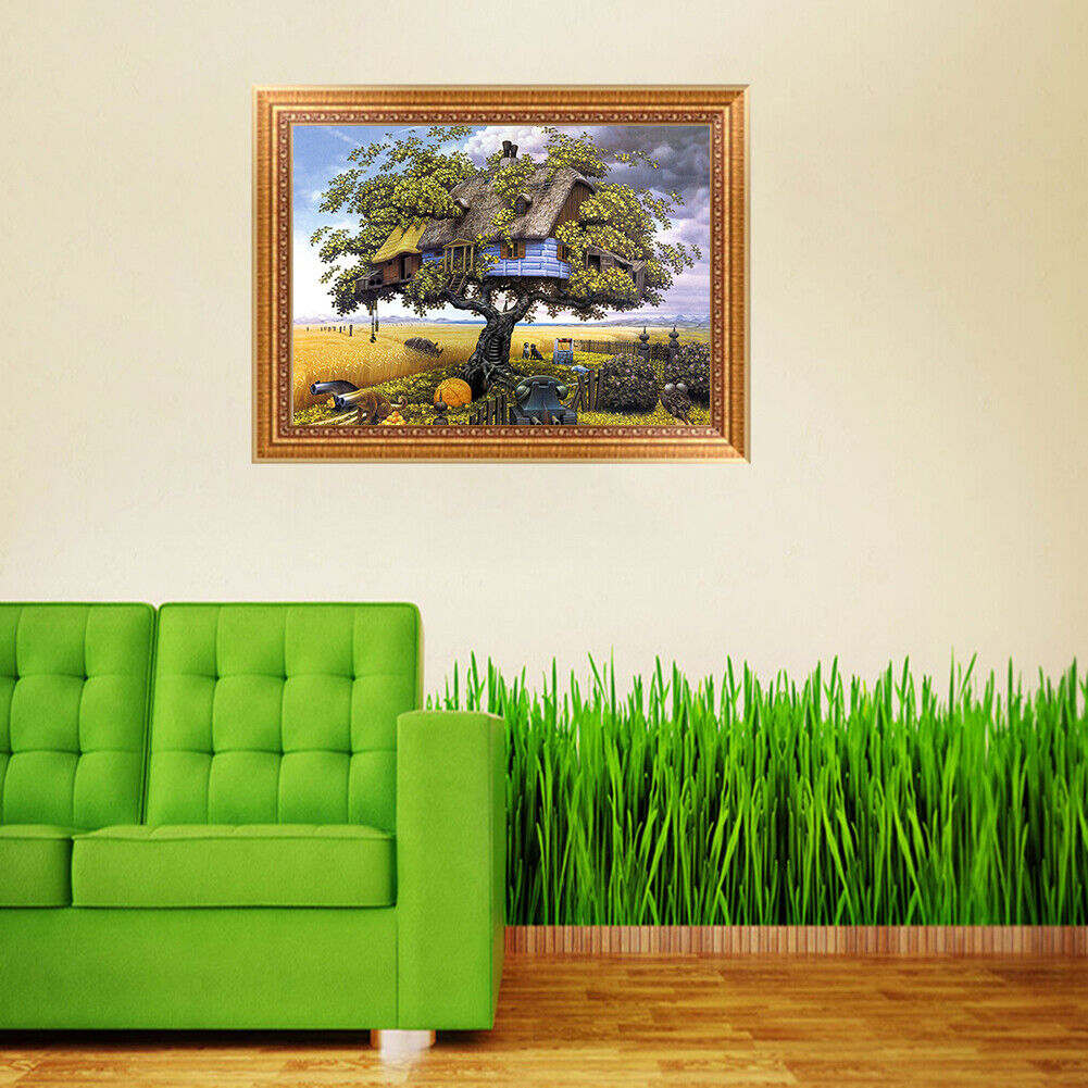 Square Drill 5D DIY Diamond Painting Tree House Embroidery Cross Stitch