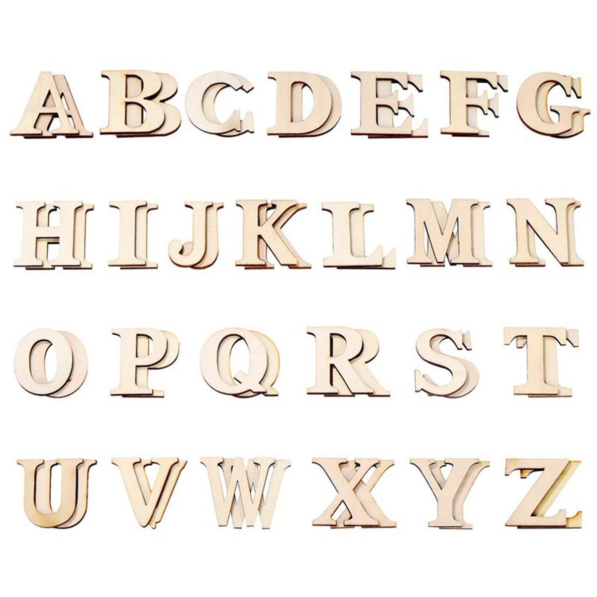 104Pcs Wooden Alphabet Letters for Christmas Party Decor Capital Letters