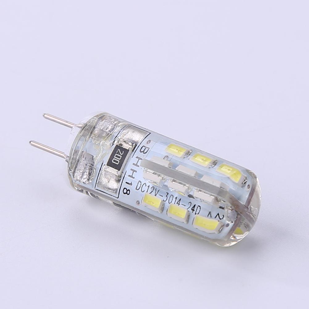 G4 LED Lamp 2W DC 12V 24 SMD3014 110LM White LED Silicone Corn Bulb Light