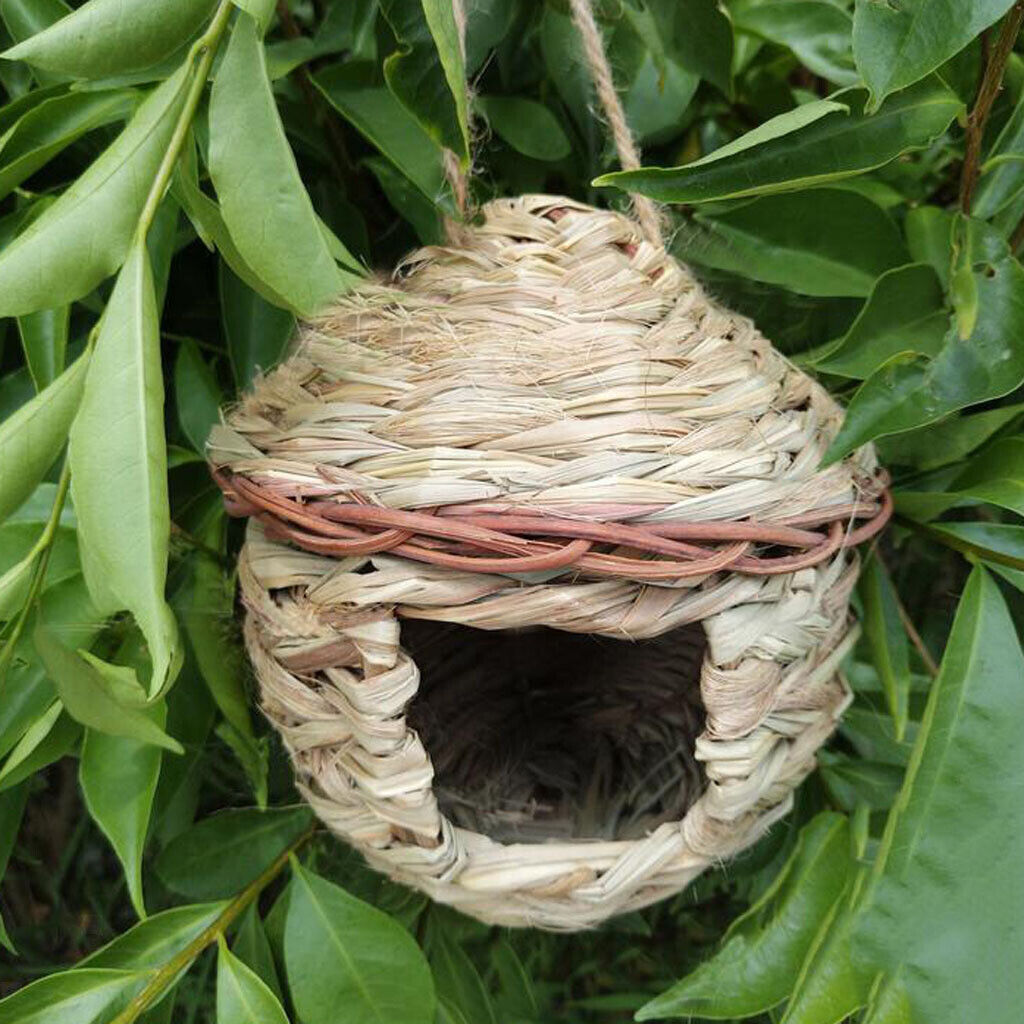 3Pcs  Hanging Breeding Small Birdhouse Grass Weave for Canary Finch