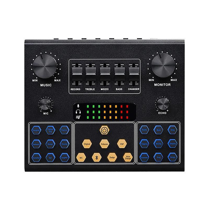 Professional Adjust Stereo Sound Card Board Audio Mixer with 5000mAh Battery