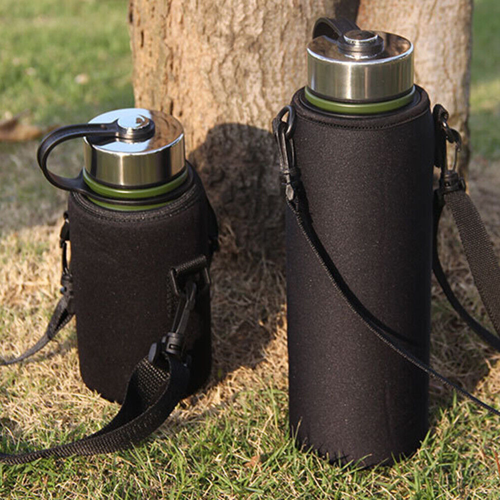 Water Bottle Carrier Cover Bag Shoulder Strap Kettle Pouch Holder (610ml)