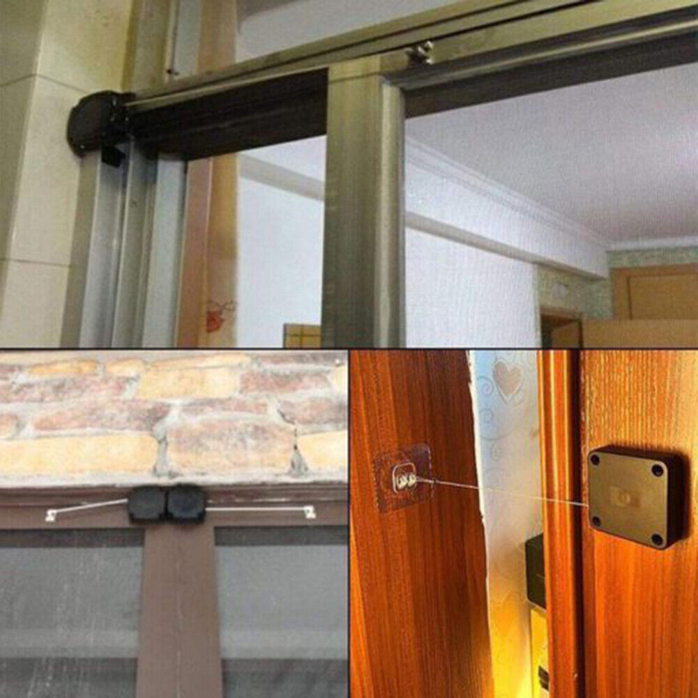 Punch-Free Automatic Sensor Door Closer Home Sliding Door Closer (Black)