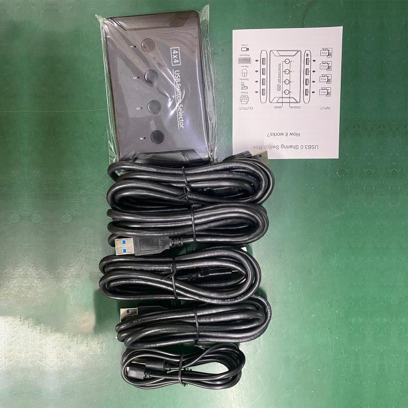 USB 3.0 Printer Sharing Device Manual Sharing Switch Hub 4 in 4 Out Splitter