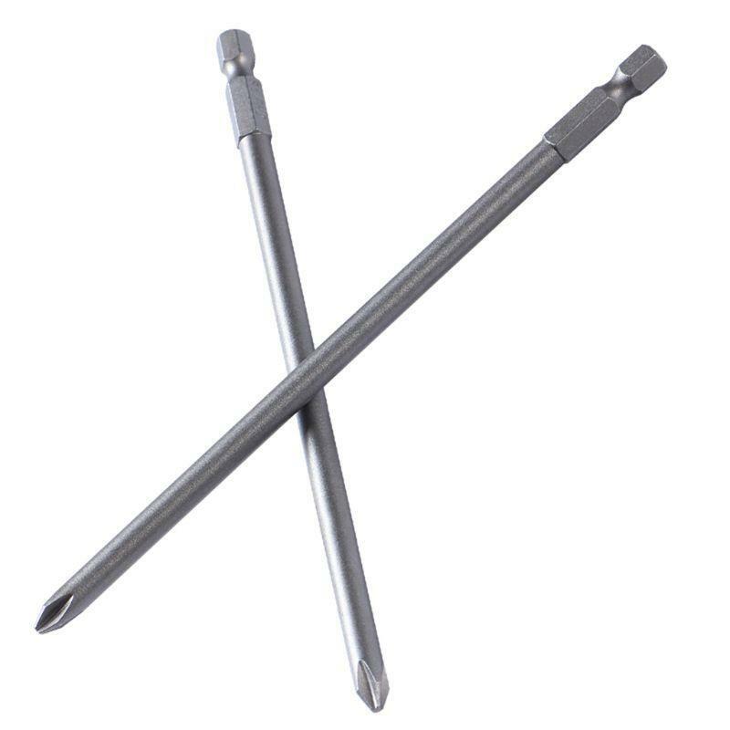 10PCS 1/4'' 150MM Length S2 Steel Magnetic Screwdriver Bits Cross Head PH2 Bit