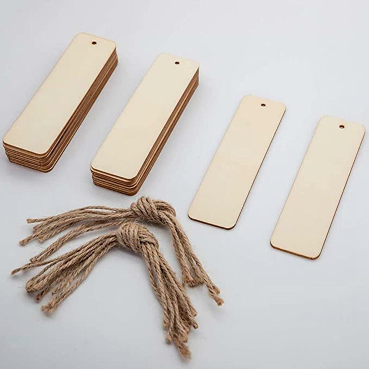 36x Unfinished Rectangle Blank  Bookmarks en Crafts Tags with