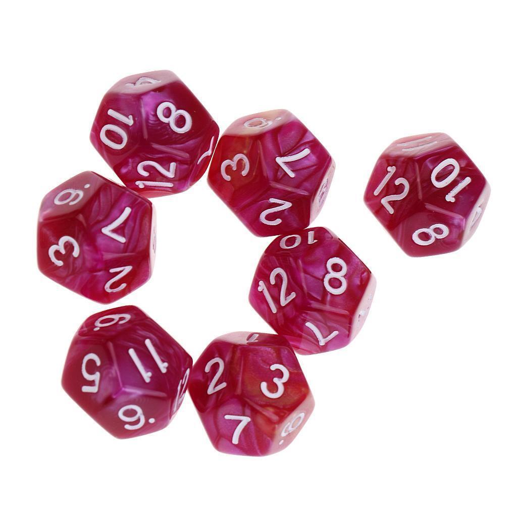 20pcs Acrylic Opaque 12 Sided  D12 Polyhedral s for Roleplaying Game