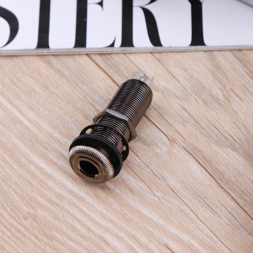 1pc Long Threaded Stereo Brown Copper Output Jack for Electric Guitar Bass