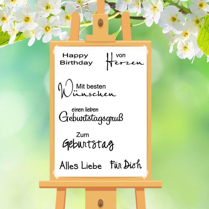German Words DIY Silicone Clear Stamp Cling Seal Scrapbook Embossing Album Decor