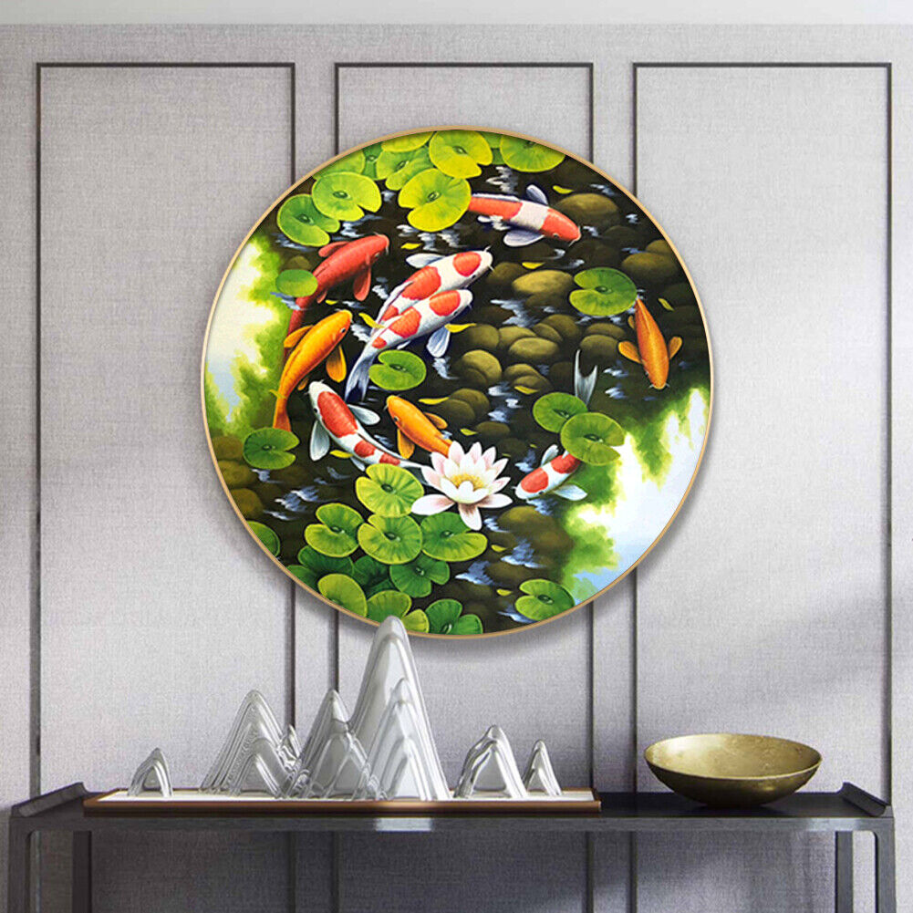 Fish 5D Full Round Drill Diamond Painting Cross Stitch DIY Rhinestone Craft