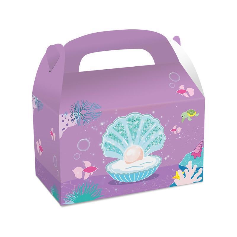 12 Pcs Colorful Mermaid Gift Paper Bags Ocean Sea Life Gift Boxes Party Supplies