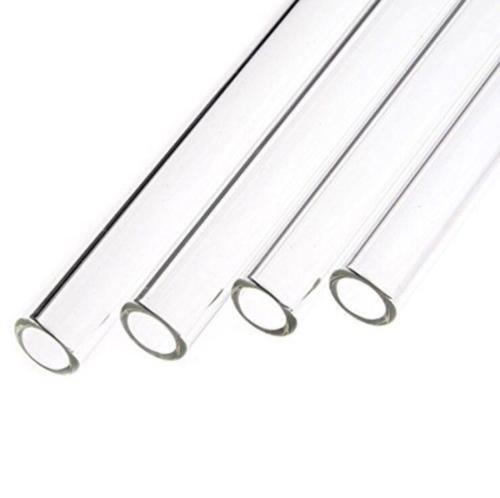 4x Reusable Clear Glass Water Drinking Straws with Brush Wedding Birthday Party