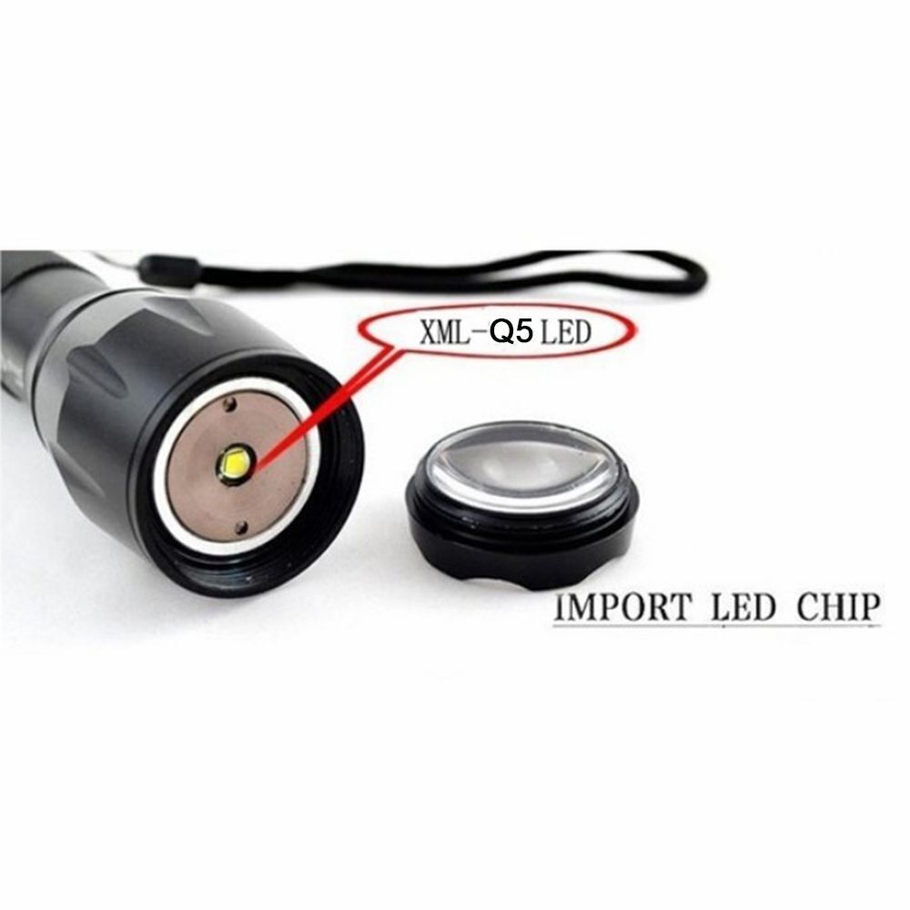 Zoomable Hiking Durable Flashlight 500 Lumen LED E17 XM-L  Waterproof Torch