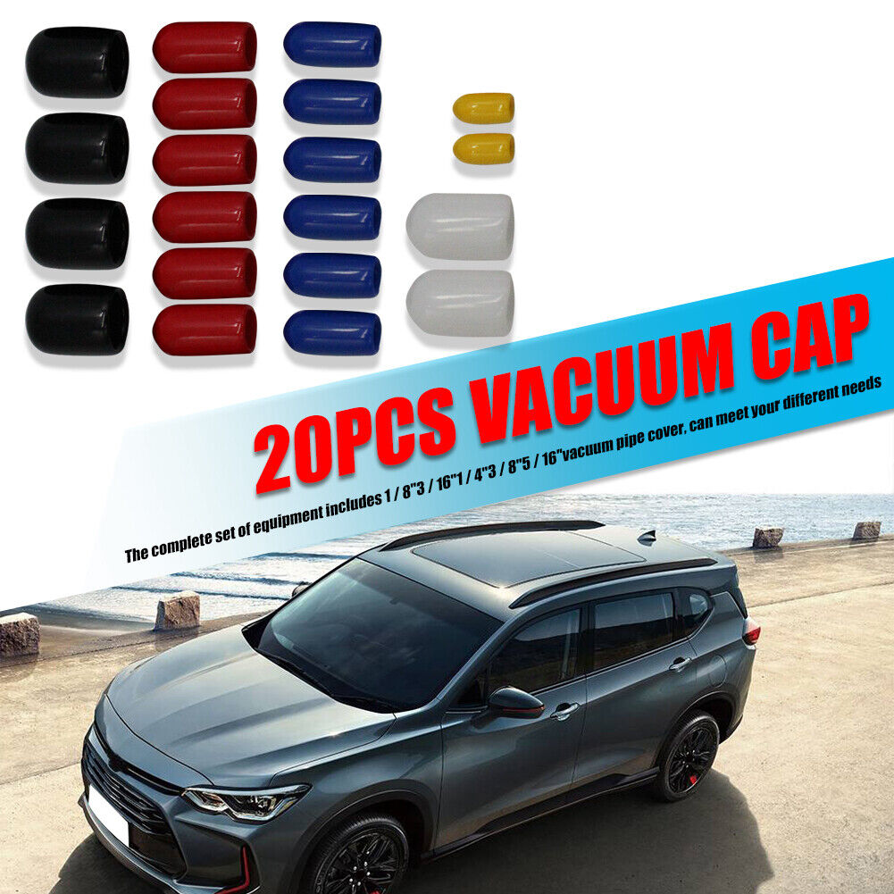 20pcs Assorted Vacuum Line Caps 1/8 3/16 1/4 3/8 5/16 inch for Chevy Ford