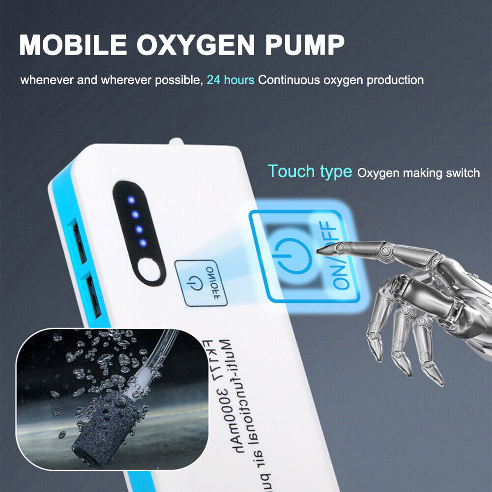 3000mAh Aquarium Oxygen Pump Fish Tank Oxygenated Outdoor Fishing Aerator