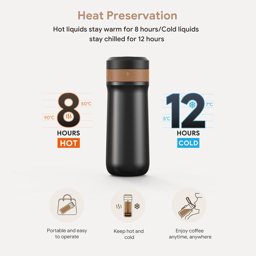 Stainless Steel Espresso Coffee Coffee Maker Tea Maker 320ML French Press