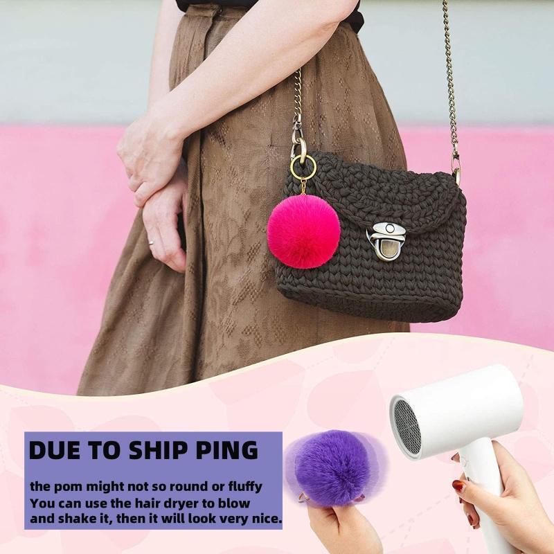 Fashion Women Pendant Keyring Pompom Key Chain Bag Handbag Purse Charms Gift